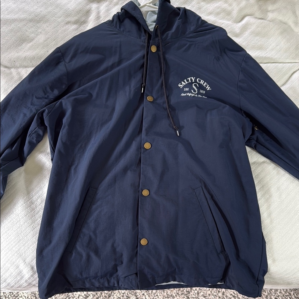 Salty Crew Blue Windbreaker Lightweight Casual Jacket
